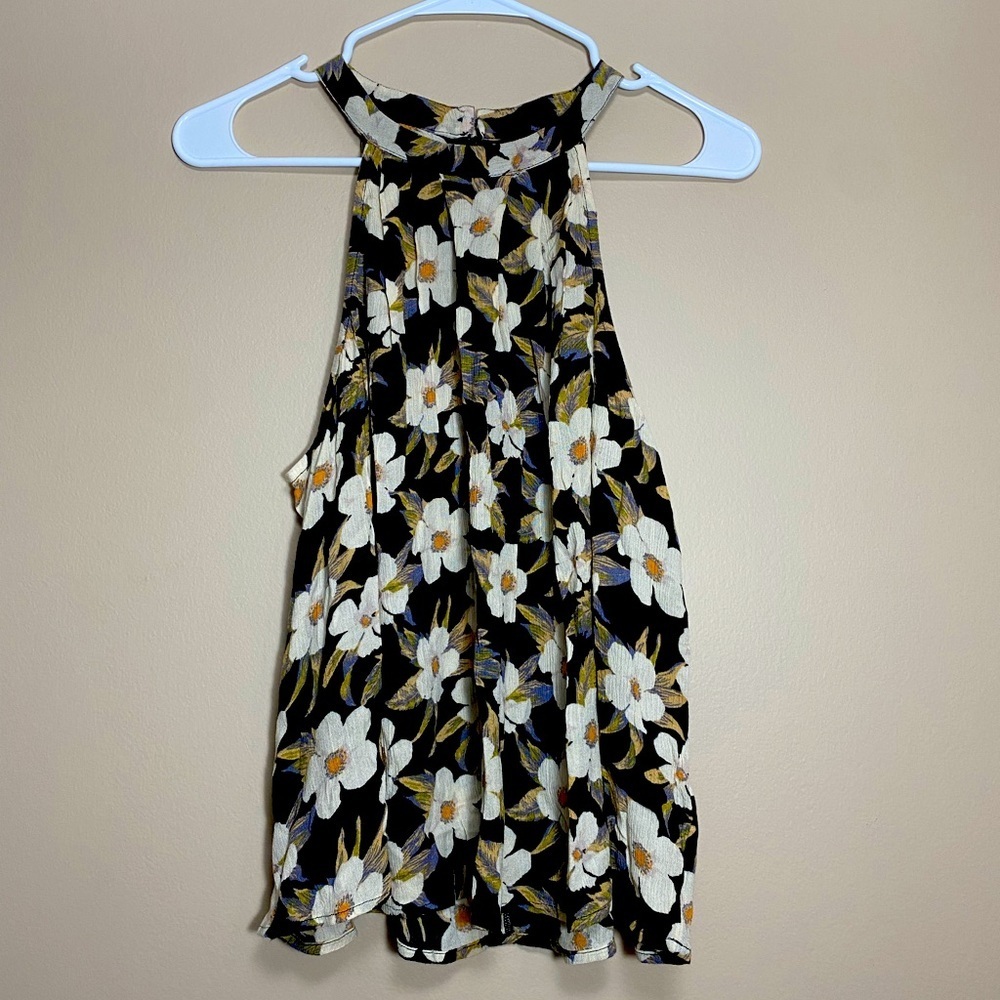 American Eagle Floral Halter Neck Style Tank Top Women’s Size Medium